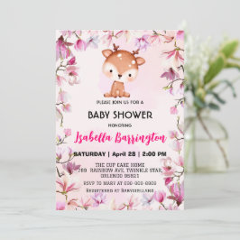 Invitación Rindeo rosa lindo flor flor bebé ducha niños