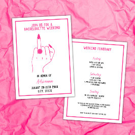 Invitación Ring Finger Bold Chicas de bachillerato rosado Wee