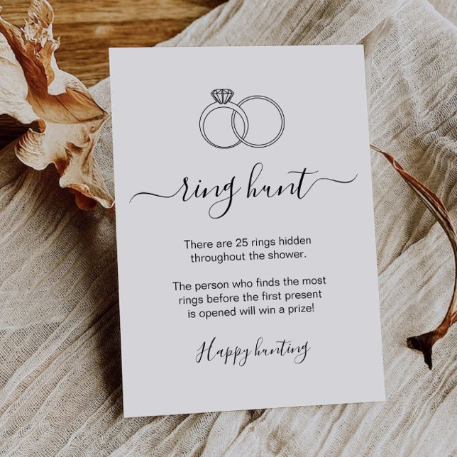 Invitación Ring Hunt Bridal Shower Juego de anillo imprimible (Ring Hunt Bridal Shower Game Printable Ring Game Invitation)
