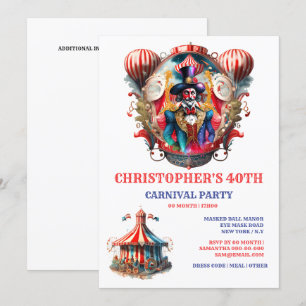 Invitación Ringmaster del festival de adultos de circo de car