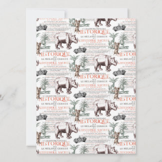 Invitación Rinocerontes antiguos Rhino Abrecht Durer Style