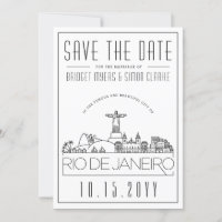 Río Brasil Boda Estilizada Silueta Salva la Fecha