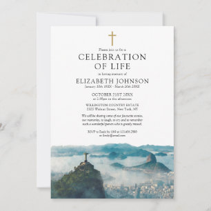 Invitación Río de Janeiro Brasil Celebración De La Vida Funer