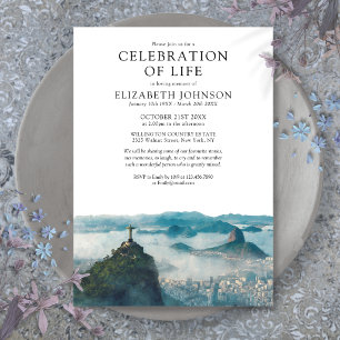 Invitación Río de Janeiro Brasil Celebración De La Vida Funer