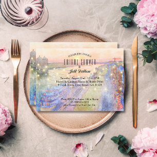 Invitación Río Savannah Sunset acuarela ducha de novia