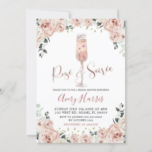 Invitación Riose Gold Dusty Rosa Soiree Ducha de novias