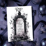 Invitación Rip 20 Muerte a mi juventud 30 cumpleaños rosado<br><div class="desc">¡Despídanse de los veinte con estilo con nuestra invitación a la fiesta de cumpleaños número 30 de la Juventud! Este diseño único y lúdico rinde homenaje al paso de los años 20 con un toque de humor y carisma juvenil. Con una lápida blanca y negra adornada con delicadas flores, esta...</div>