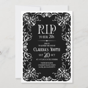 Invitación RIP 20 s 30 s 40 cumpleaños