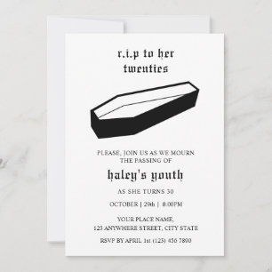 Invitación RIP 20s a su funeral de los veinte cumpleaños 30