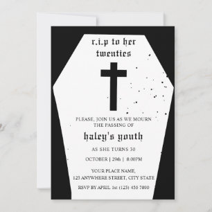 Invitación RIP 20s a su funeral de los veinte cumpleaños 30