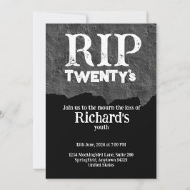 Invitación Rip 20's divertido negro de 30 años