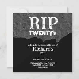 Invitación Rip 20's divertido negro de 30 años