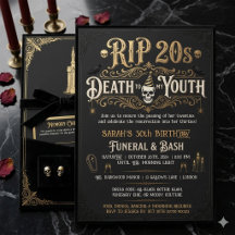 RIP 20s Muerte a mi Juventud Funeral de Cumpleaños