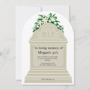 Invitación RIP a Mis 30 Años Divertido Funeral Hito Cumpleaño