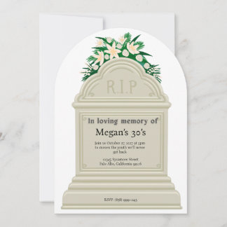 Invitación RIP a Mis 30 Años Divertido Funeral Hito Cumpleaño