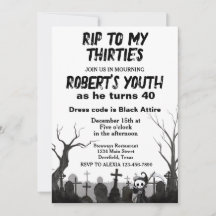 RIP a mis treinta o fiesta de cumpleaños de cualqu