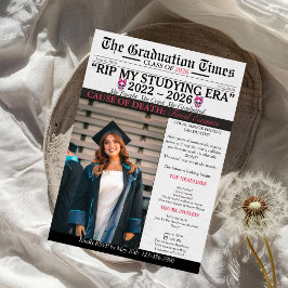 Invitación RIP Mi Era de Estudio Graduación | Fiesta de Gradu