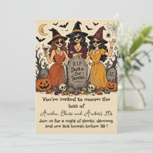Invitación RIP Muerte a Nuestros Veinte Retro Grupo de Hallow