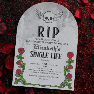 Invitación Rip Single Life Gothic Bachelorette Party