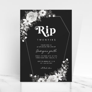 Invitación Rip To My Twenties Funny Black 30 Birthday Fiesta