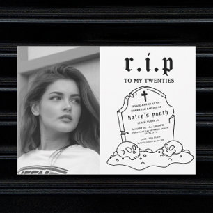 Invitación RIP Veinteañera Cumpleaños Divertido Funeral 30 Cu