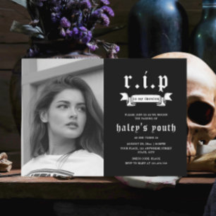 Invitación RIP Veinteañera Cumpleaños Divertido Funeral 30 Fo