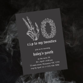 Invitación RIP Veinteañera Funeral Esqueleto 30 Cumpleaños