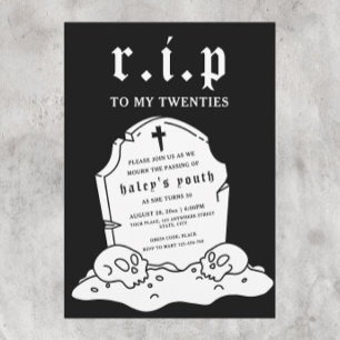 Invitación RIP Veinteañeros Años 20 Cumpleaños Divertido Fune