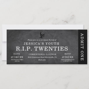 Invitación RIP Veintes Cráneo Cumpleaños 30 Entrada Libre