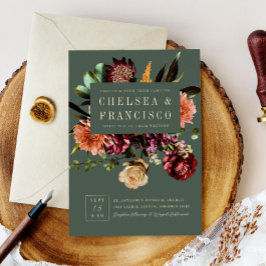 Invitación Riqueza del Boda verde floral de primavera