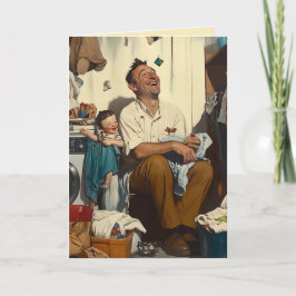 Invitación Risas del Día del Padre en la lavandería