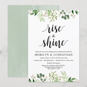 Invitación Rise and Shine, Green Post Boda Brunch Invit