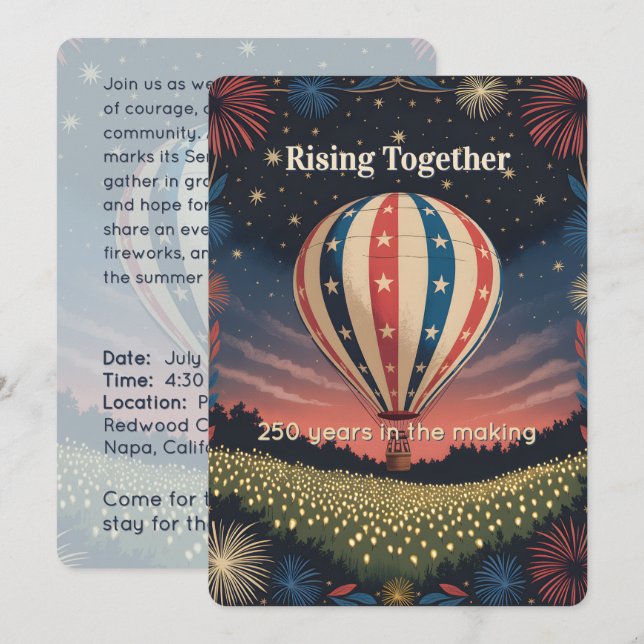 Invitación Rising Together 250 Years in the Making (Anverso / Reverso)