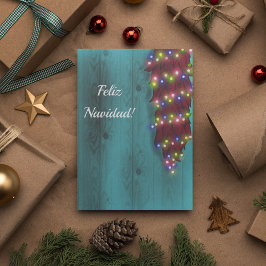 Invitación Ristra roja de Chile sobre luces de Navidades de p