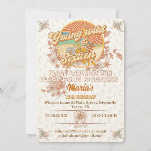 Invitación Ritmo retro el último groovy 16 cumpleaños