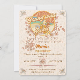 Invitación Ritmo retro el último groovy 7 cumpleaños