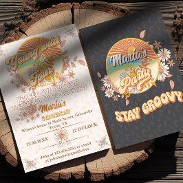 Invitación Ritmo retro el último groovy de cuarto cumpleaños