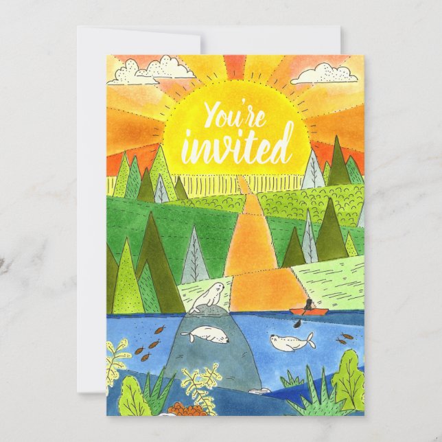 Invitación River Adventure Birthday (Anverso)