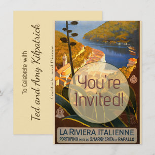 Invitación Riviera italiana Europa Italia cartel de viaje