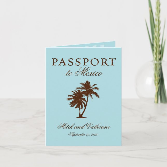 Invitación Riviera Maya México Pasaporte | Boda (Anverso)