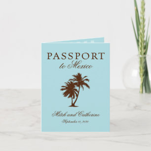 Invitación Riviera Maya México Pasaporte   Boda