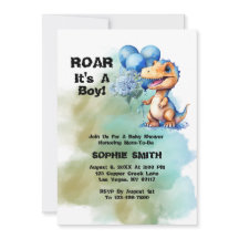 Roar Es Un Niño Baby Shower De Dinosaurios T-Rex