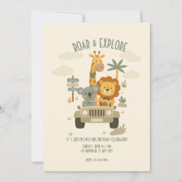 Invitación Roar & Explore – It's a Safari Birthday!