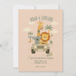Invitación Roar & Explore – It's a Safari Birthday!