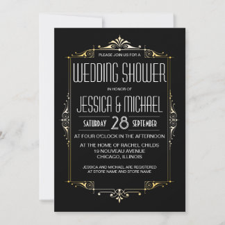 Invitación Roaring 20's Theme Wedding Shower | Estilo Art Dec
