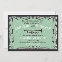 Invitación Roaring 20's Twentis Trumpet Mint Green Boda
