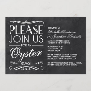 Invitación Roast de ostión de cartón pintado
