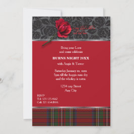 Invitación Robbie Burns Red, Red Rose