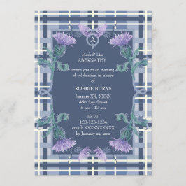 Invitación Robbie Burns Tartán y Thistle