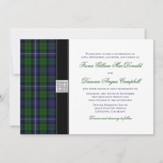 Invitación Robertson Hunting Tartan Celtic Wedting